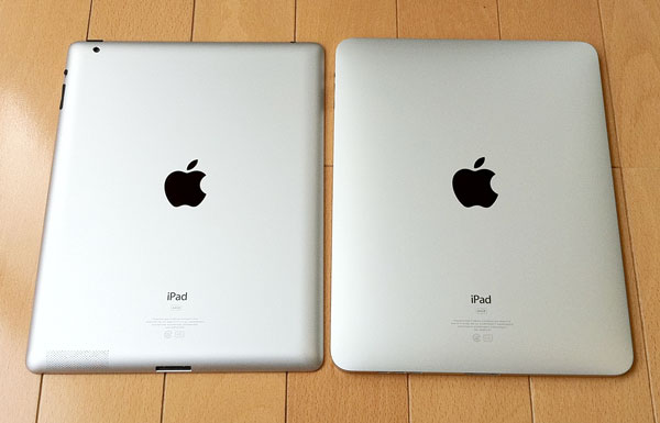 iPad 2と初代iPad比較　背面
